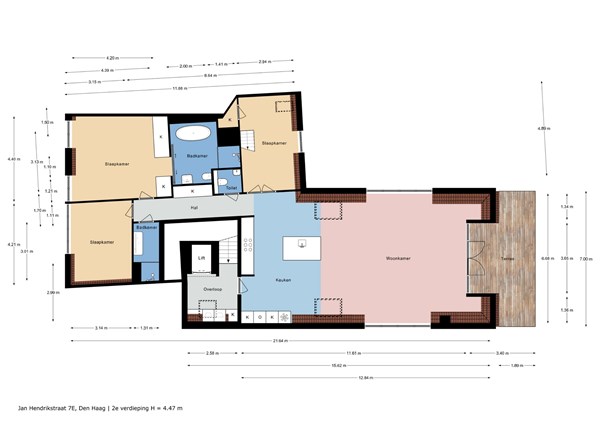 Floorplan - Jan Hendrikstraat 7E, 2512 GK The Hague